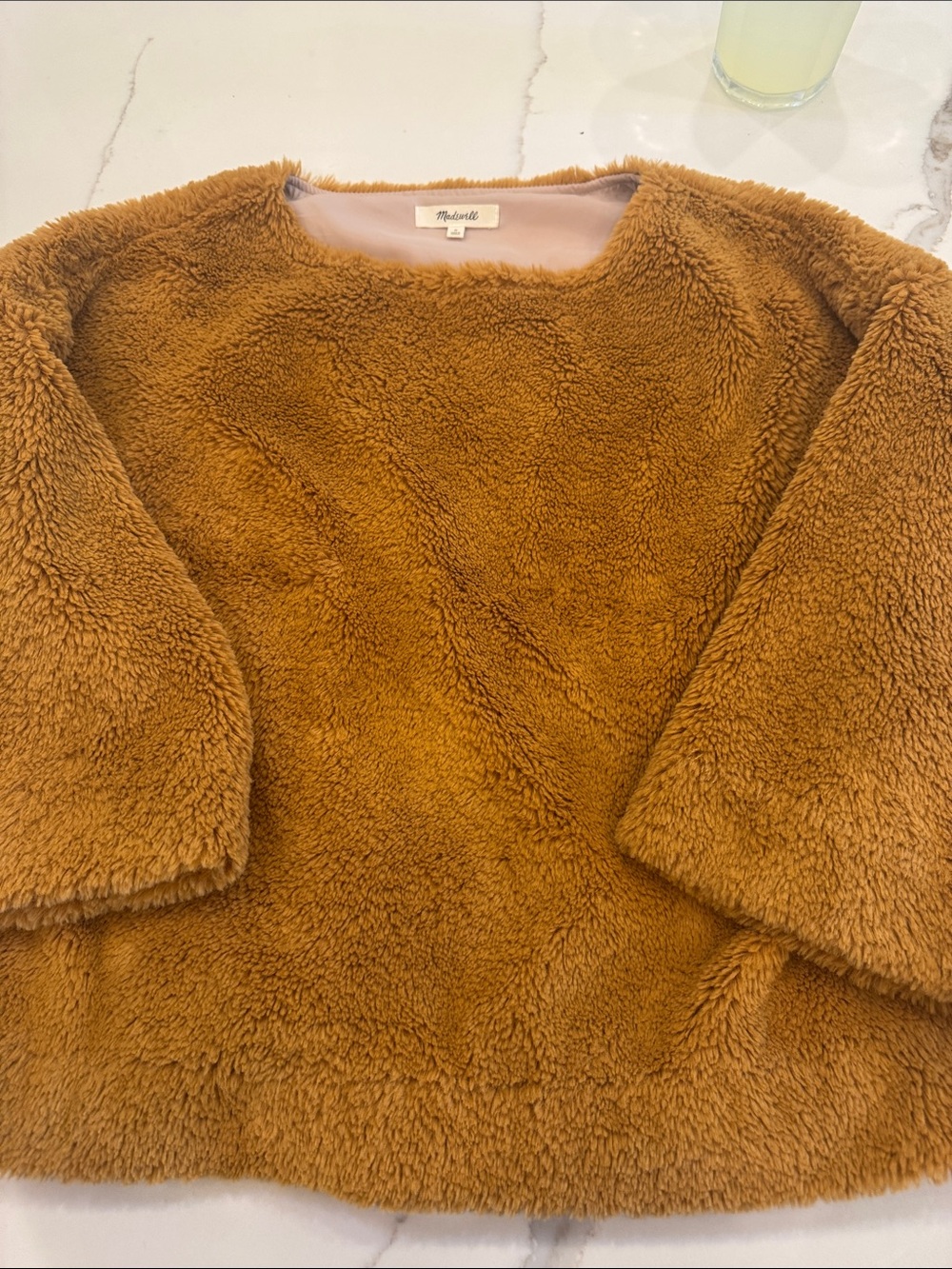 Madewell Teddy Pullover Jacket in Caramel